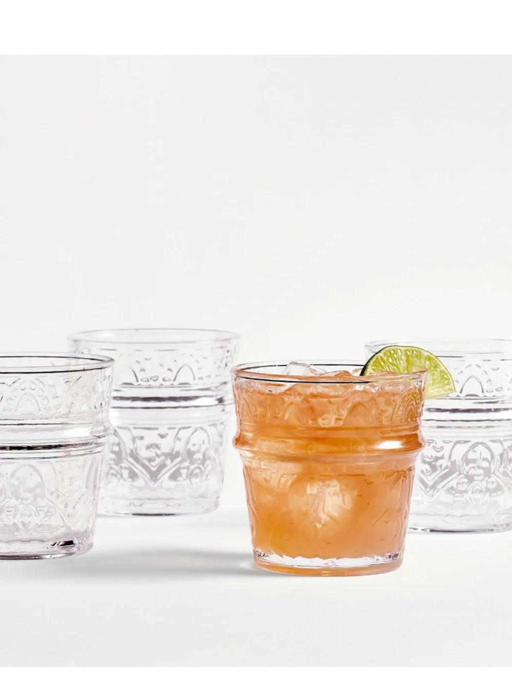 Pottery Barn Asfi  Embossed Acrylic Tumbler,  Set of 6